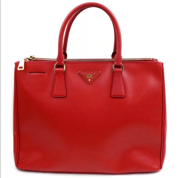 Prada Handbags - SOLD Prada Lux tote saffiano leather medium red